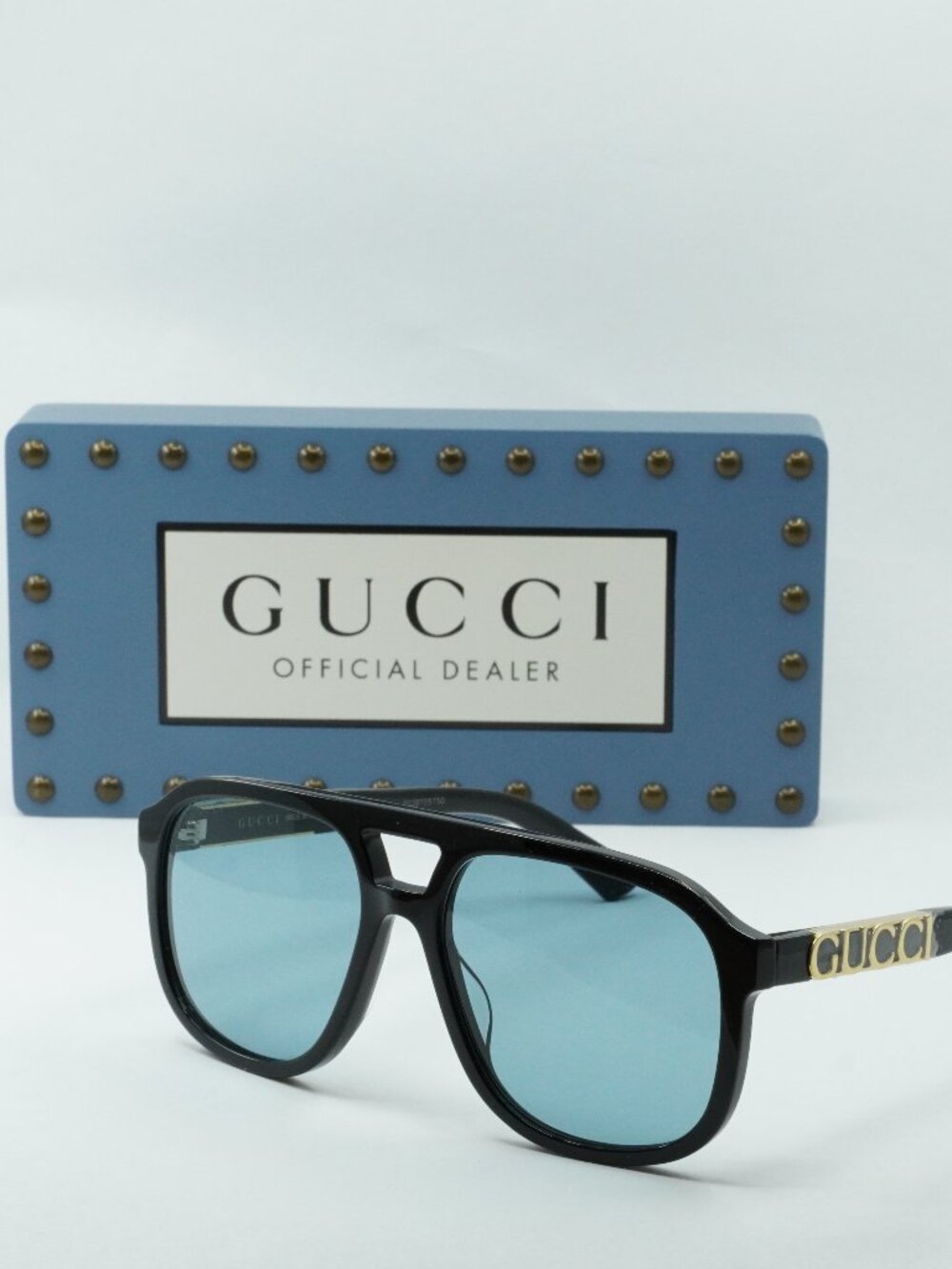 Gucci GG1188S 004 Aviator Sunglasses - Black / Blue